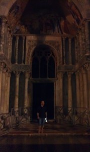 David in front of St Mark's